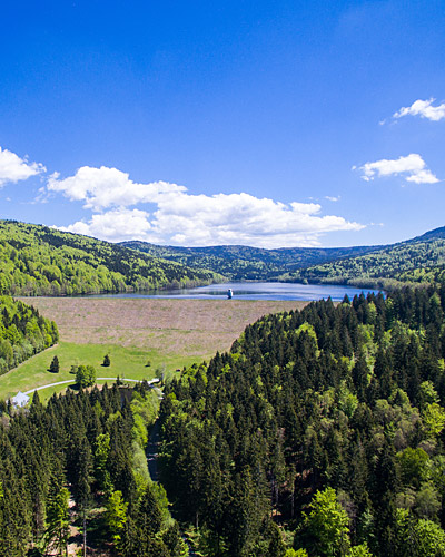 Blick auf Trinkwassertalsperre in Frauenau